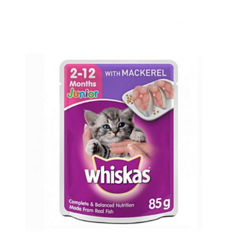 WHISKAS® Makanan Kucing Basah Pouch Junior 80gr - isi 24