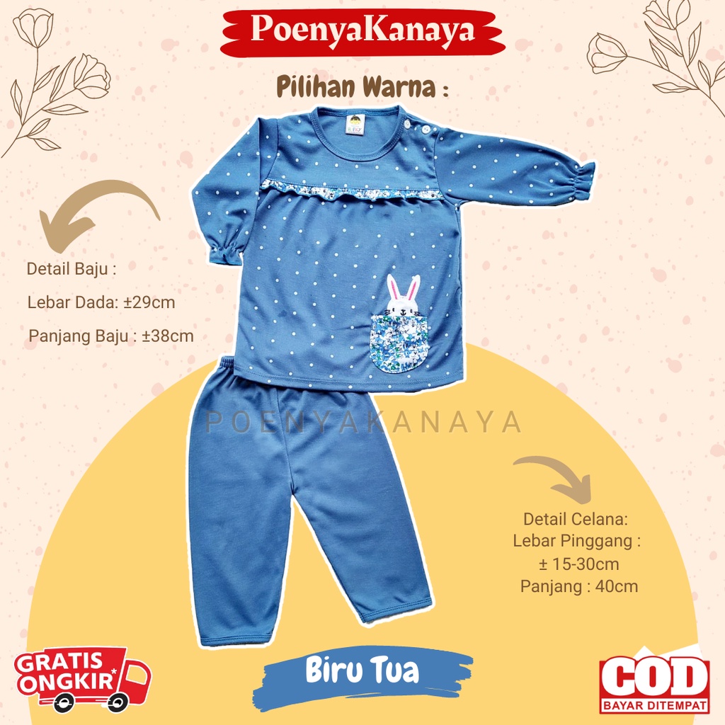Setelan Baju Bayi Piyama Bayi Panjang Perempuan RABBIT TOTOL RIFKY 6-18 bln SPY42