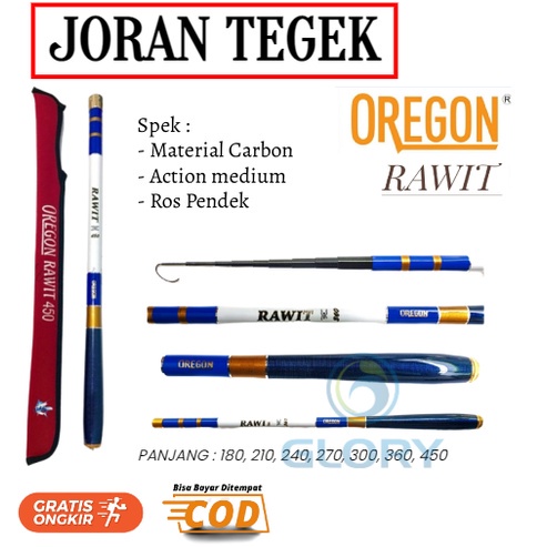 Joran Tegek Oregon Rawit dan Tenkara Ruas Pendek 150 180 210 240 270 300 360 450 Tangkai Pancing Mat