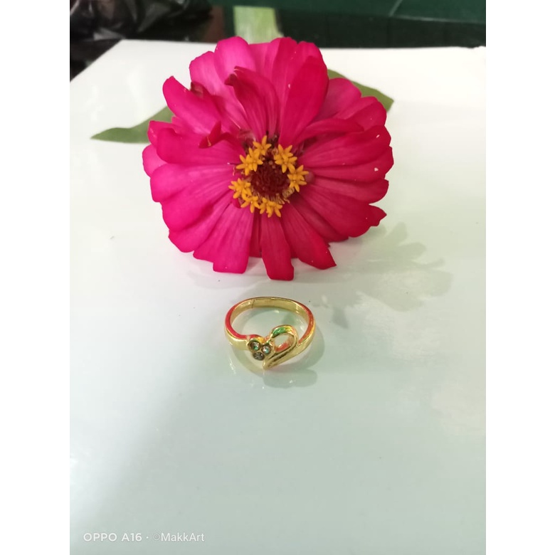 cincin Cor imitasi CC-186A cincin ANGKA 2 MATA 3 dewasa kuning dan suasa