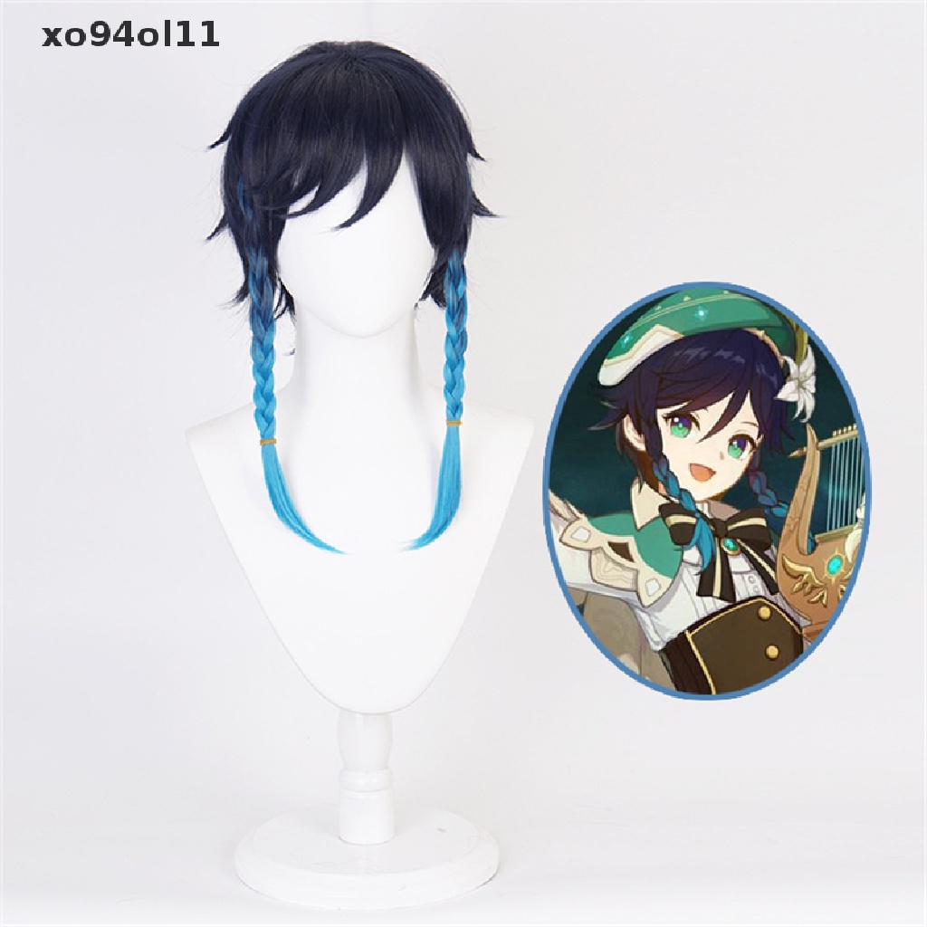 Xo Genshin Impact Venti Cosplay Unisex Biru Wig Cosplay Anime Cosplay Kepang Wig OL