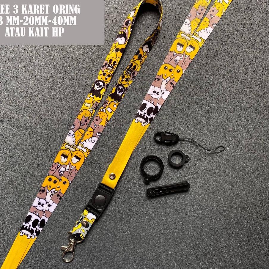 

Model Baru Lanyard Billwaz 1,5cm Motif Doodle Kuning