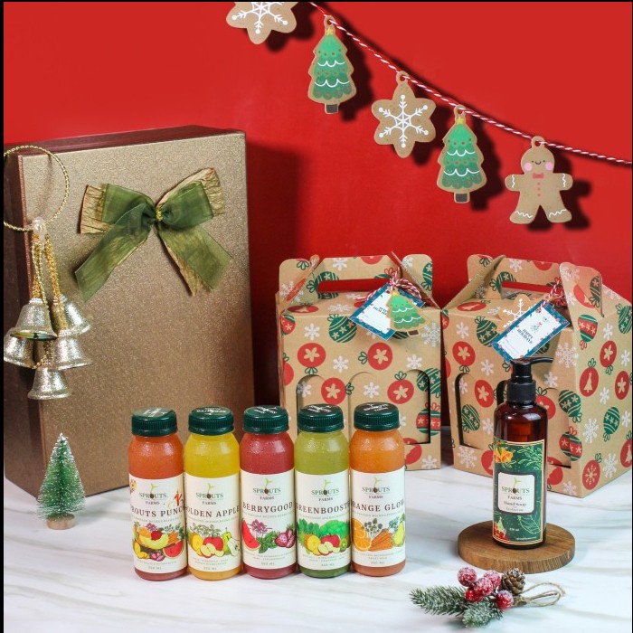 

Parcel Sprouts Farms Christmas Hampers / Parcel Natal (Juice & Hand Soap)