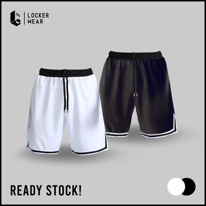 Celana Basket Pendek Olahraga Pria Polos Dry Fit Sport Gym Fitness Ori