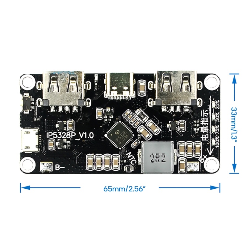 Zzz IP5328P Bidirectional Quick Charge Handphone Power Mainboard 3.7V Boost 5V 9V 12V