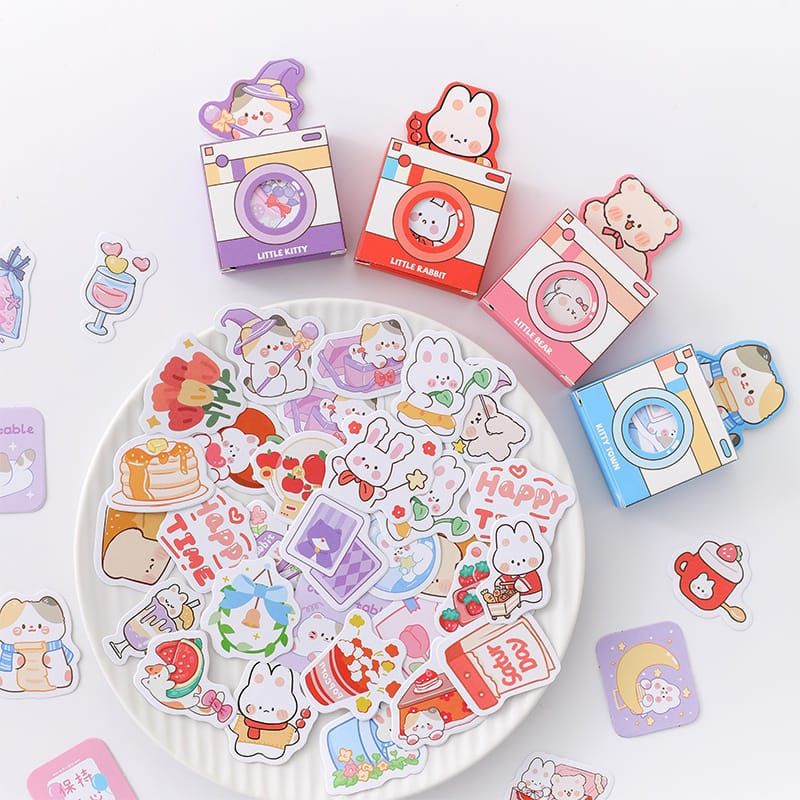 

46 Pcs/Box Stiker Kertas Motif Kartun Untuk Dekorasi