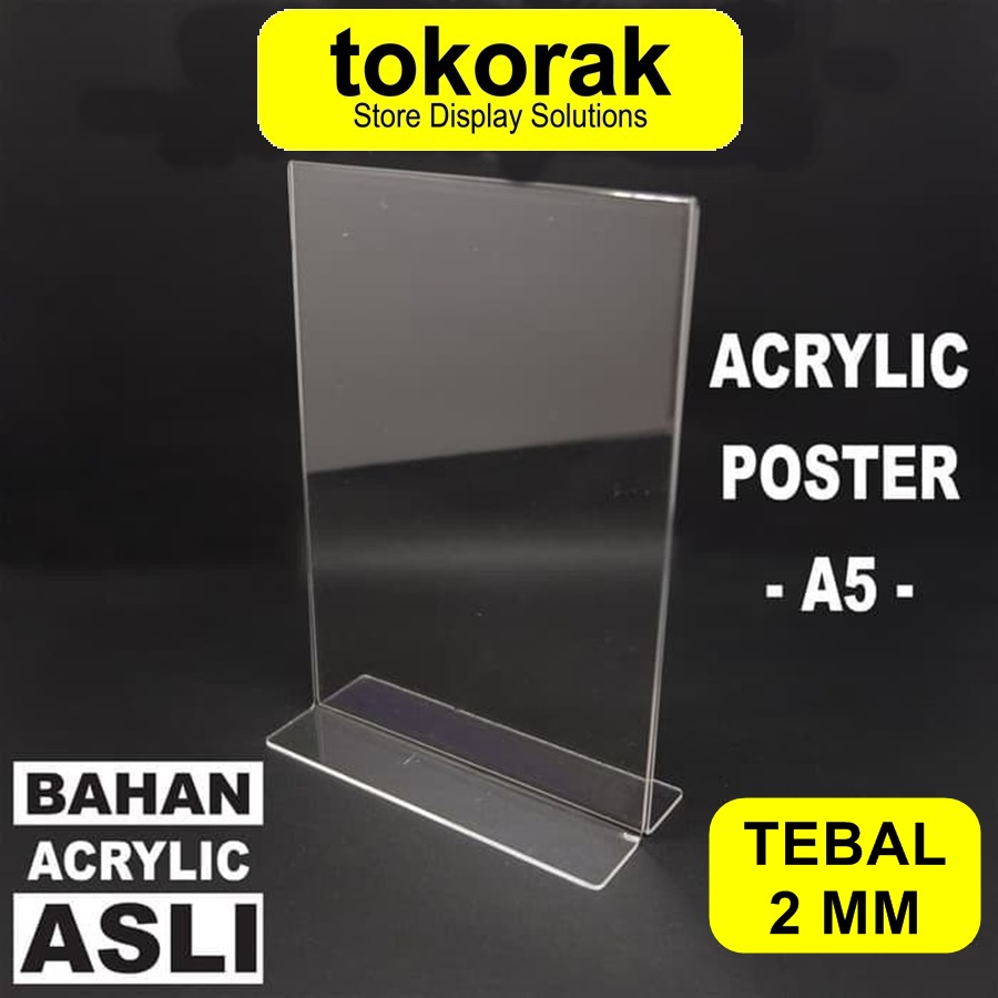 ACRYLIC POSTER A5 - AKRILIK - TENT CARD - MENU BROSUR - DISPLAY HOLDER