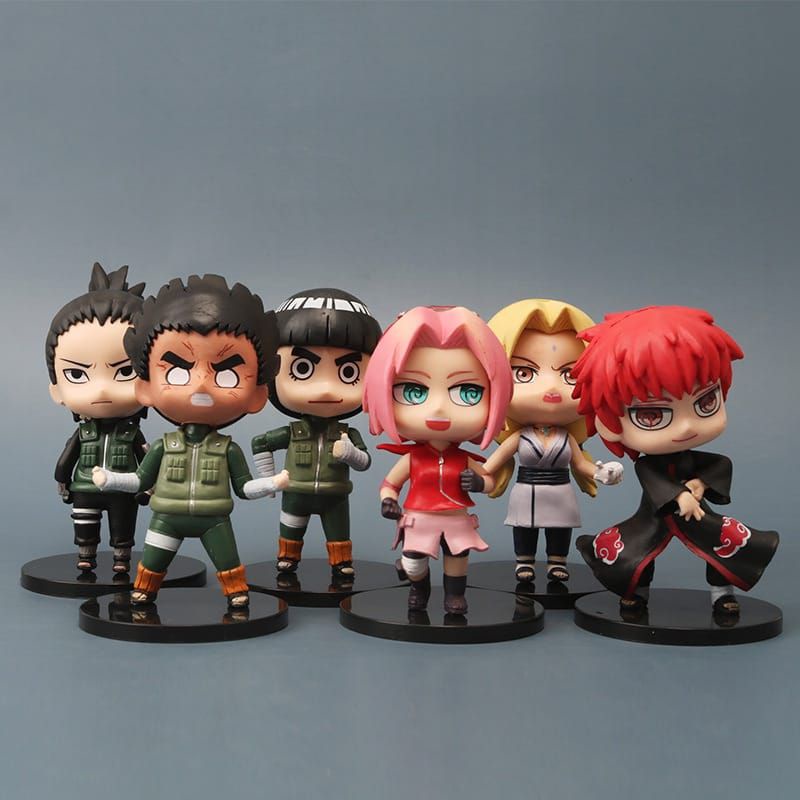 Naruto chibi sakura tsunade rocklee / figure naruto / cake topper / 1 set isi 6