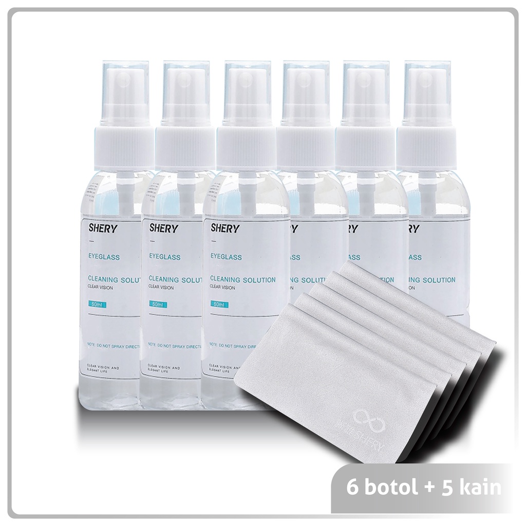 Colore.in Cairan Pembersih Spray Lensa/Kacamata/hp/Kamera/Jam Tangan Cleaner Spray Termurah Free Lap P007-6Botol+5Kain