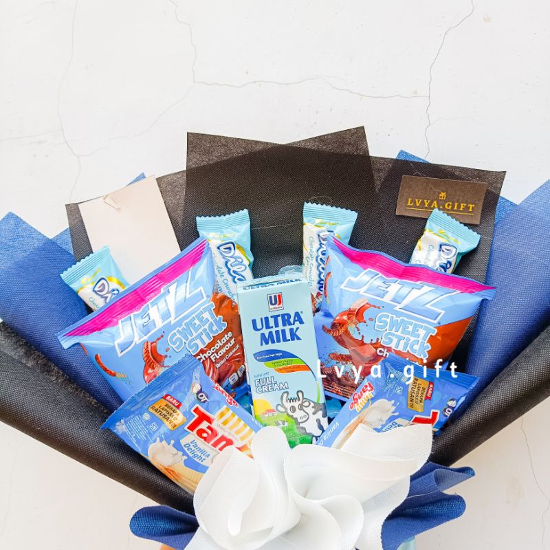 (SNACK 0070) Lvya.gift Snack Bouquet serba biru || buket snack jajan biru || Buket snack biru || Blue snack Bouquet Buket snack wisuda | Buket snack ulang tahun | Buket anniversary | Buket hari guru | Buket hari ibu | hadiah wisuda | kado ulang tahun