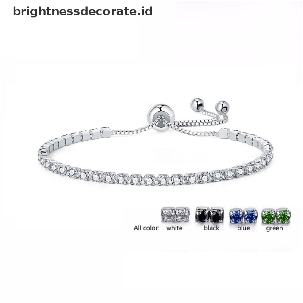 [Birth] Gelang Tenis Kristal Bening Baru Untuk Wanita Gelang Cubic Hip Pop Accessorie [ID]