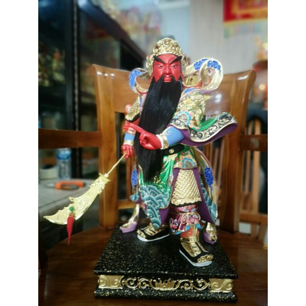patung dewa kwan kong 12" taiwan bahan kayu