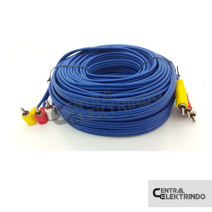 KABEL RCA 3 KE 3 PANJANG 20M MERK KITANI CABLE RCA MALE 3-3 20METER