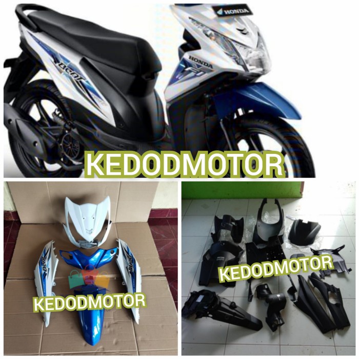 Cover Full Bodi Kasar Halus Beat Fi 2013-2014 Biru Putih + Striping