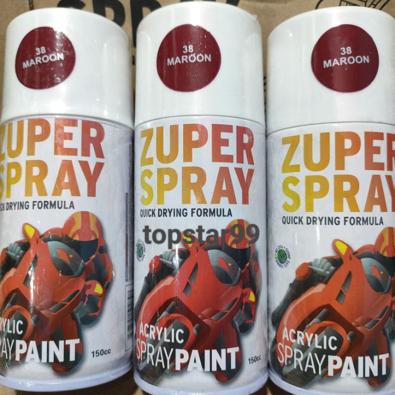 Zuper Pilox Pilok Cat Semprot Warna Maron Merah Hati Glossy 38 150cc Spray Paint