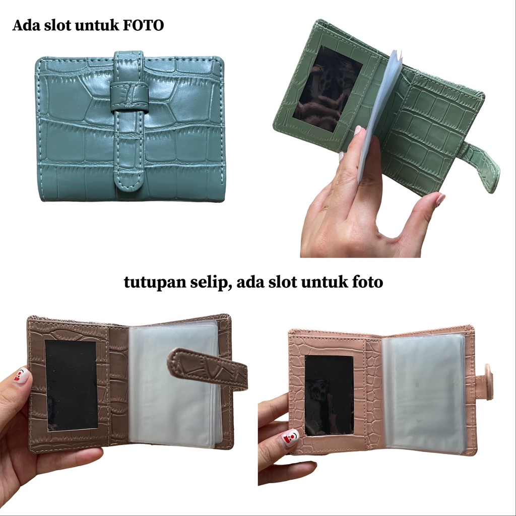 Dompet Kartu 15slot dan Foto dan Uang Kertas Motif Timbul