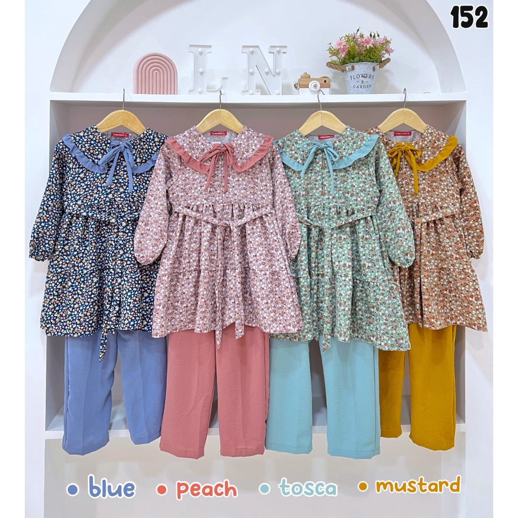 SETELAN FLORAL TUNIK ANAK SHAKILLA PREMIUM A1097