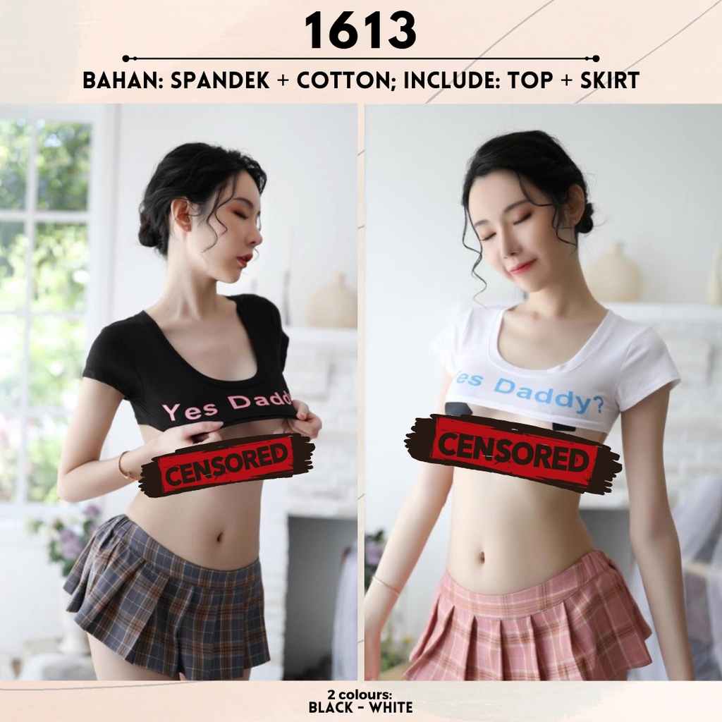 LINGERIE STUDENT DADDY - CROP TOP + SKIRT / rok - Lingerie by Sexy Kisser