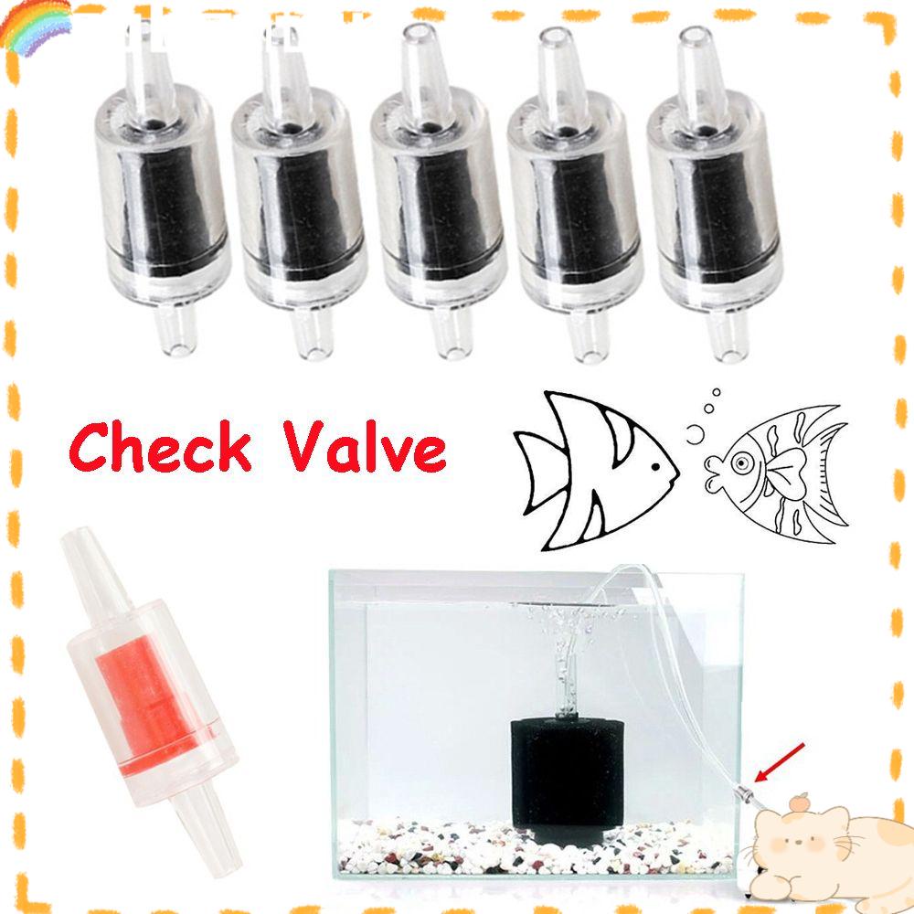 Solighter 5pcs Aquarium Check Valve Tahan Lama Hitam Merah Plastik Sistem Co2