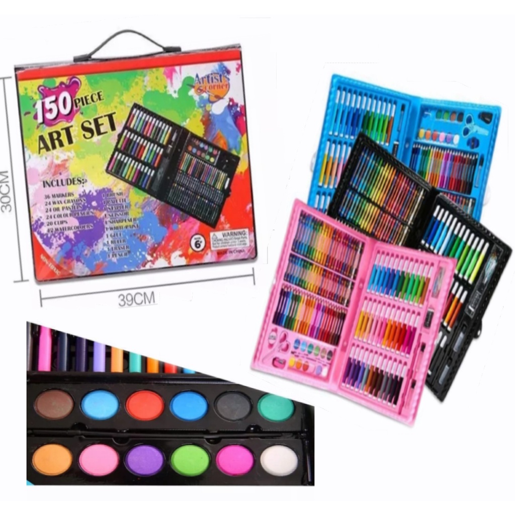 Crayon Tulis Anak 150 Set Stationary Set isi 86/150 pcs Pensil Crayon Warna Cat Air / Perlengkapan Sekolah Menggambar Anak / Alat Warna