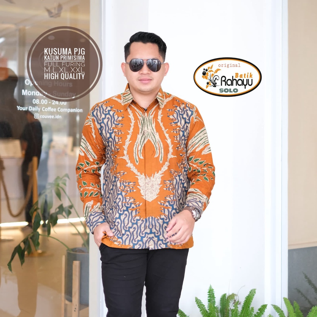 KUSUMA RAHAYU KEMEJA BATIKSOLOAMANAH LENGAN PANJANG PENDEK LAPIS FURING PREMIUM KATUN HALUS MERAK SOGAN MLIWIS LASEM KOPI COKLAT MLIWIS LAWASAN PARANG LUHUR PEKSI TRUNTUM SETYO LUHUR PUTIH SETYO LUHUR BIRU PARANG LASEM ADI LUHUR SEKAR JAGAD TALANG PATI