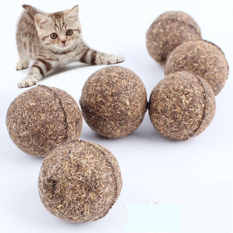 Mainan Cakaran Kucing Bentuk Bola Aroma Catnip Scratcher Ball - Coklat
