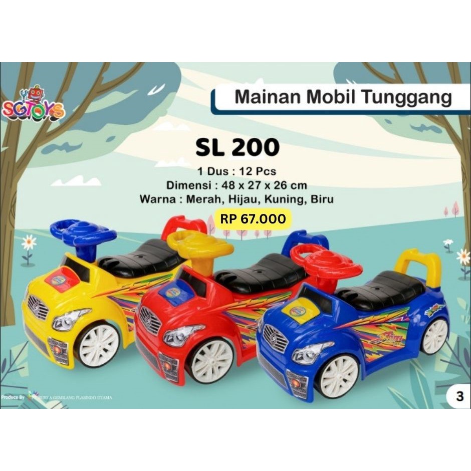 Mainan Anak Mobil Duduk Dorong Ride On Keren SGToys SL 200