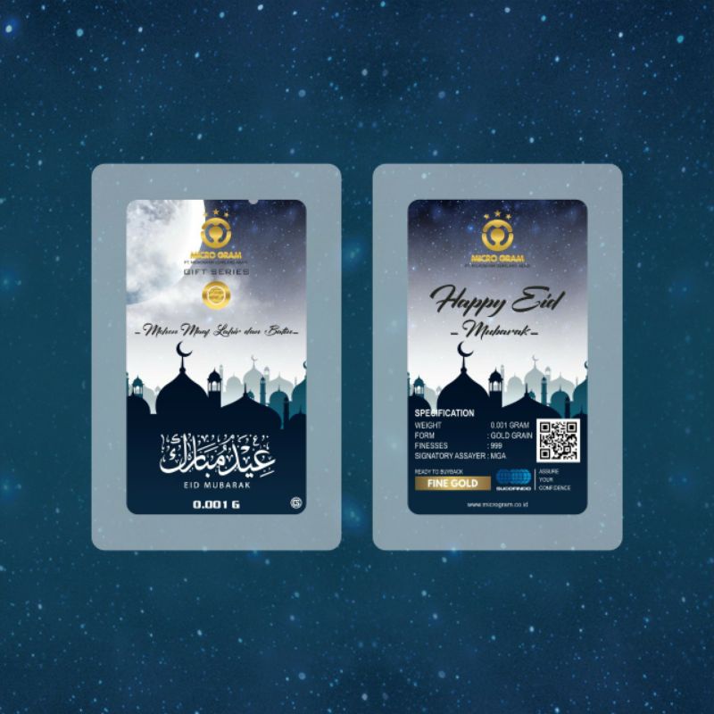 Microgram 0,001gr gift series idul fitri logam mulia emas asli 24 karat