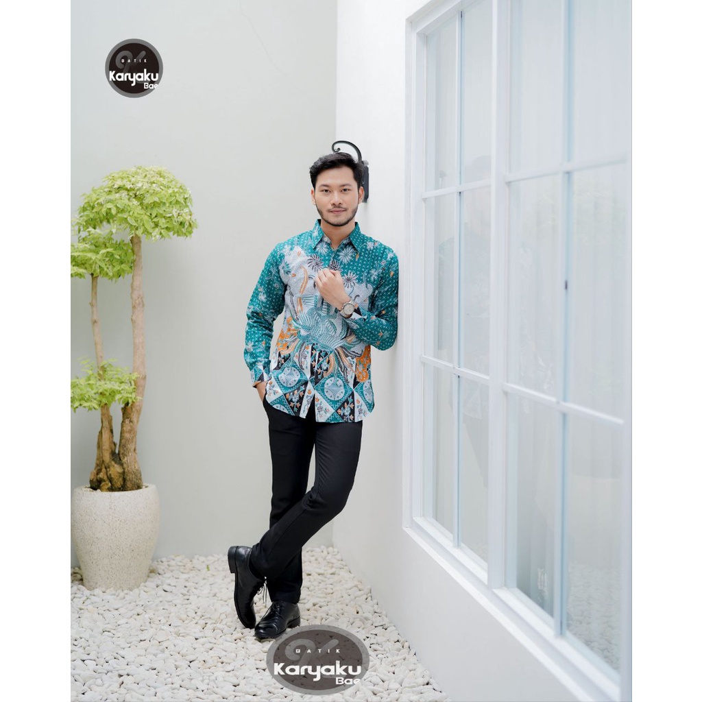 NEW BATIK PRIA SLIM FIT PREMIUM KEMEJA KERJA MODERN BAJU KANTOR LENGAN PANAJANG FULLKATUN SIZE M L XL