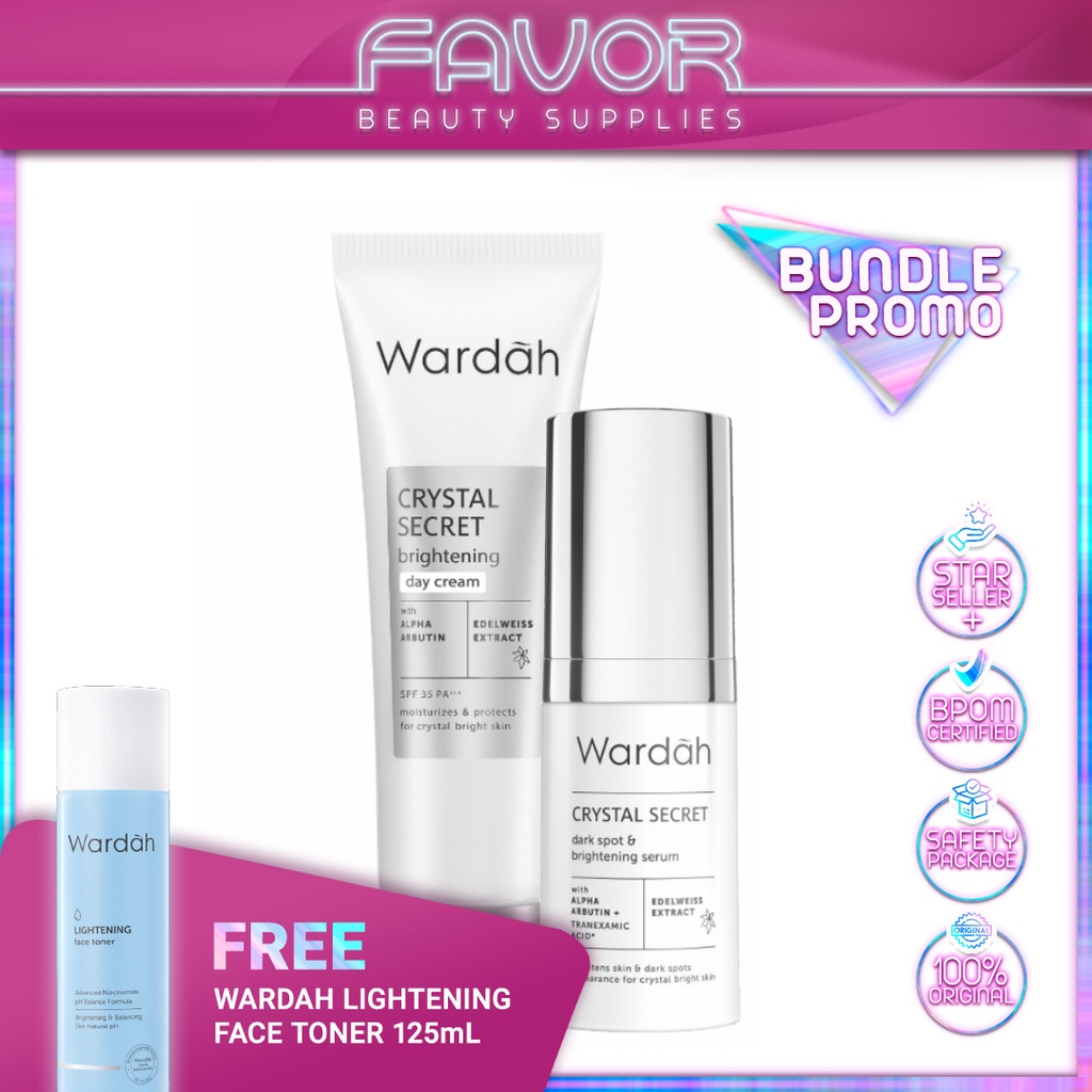 Jual Bundling Wardah Crystal Secret Bundle A Free Wardah Lightening Face Toner Ml