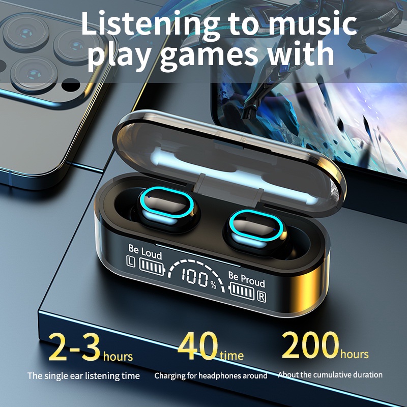 Matei G35 Bluetooth Earphone TWS Wireless Earphone LED Earbud 9D Bluetooth Headset Dengan Mic