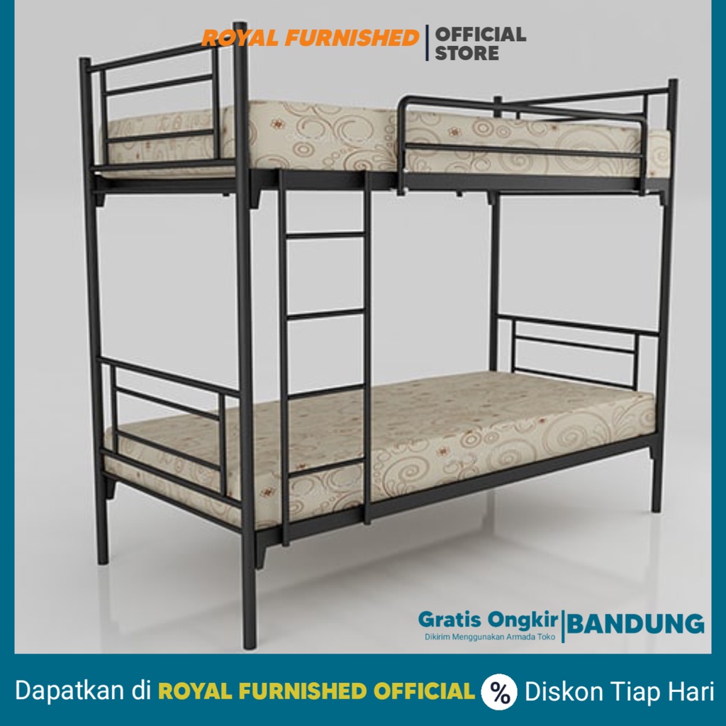 RANJANG BESI SUSUN 2 TINGKAT 90x200CM - ROYAL FURNISHED