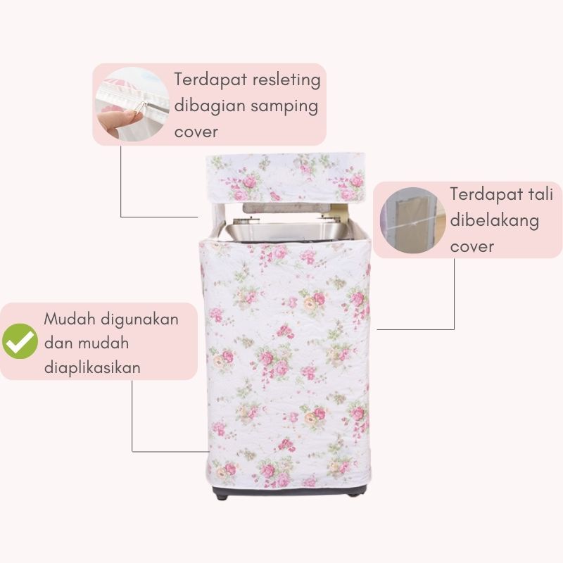 (SerbaSerbi)Sarung Penutup Mesin Cuci Anti Air Bahan Peva /Cover Mesin Cuci 1 Tabung Tutup Atas Dan Depan /Cover Mesin Cuci Dua Tabung-Terlaris