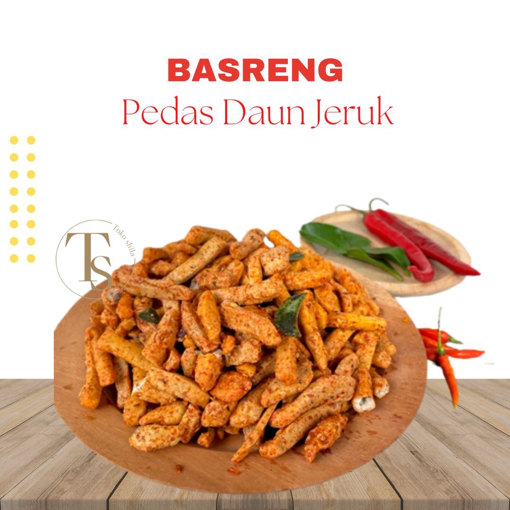 Basreng stik pedas 250 grm daun jeruk kualitas premium camilan pedas lidah bakso goreng kemasan