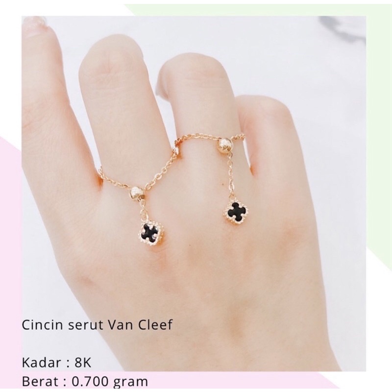 Cincin serut vancleef kadar 375 8k terbaru ringan