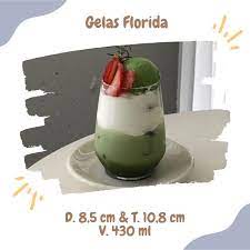Gelas Estetik Florida / Gelas Jus Mocktail Kaca / Gelas Cafe Restoran 430 ml