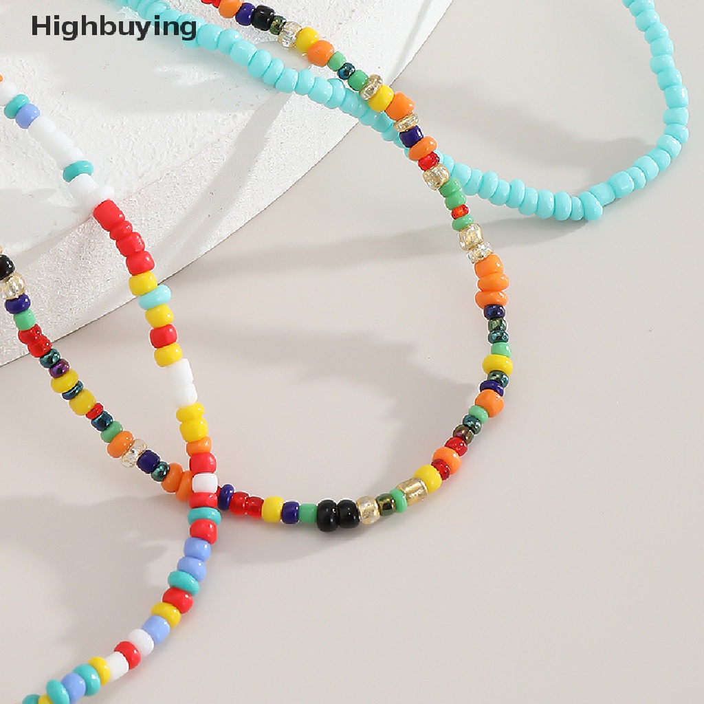 Hbid 7pcs/set Gelang Kaki Manik-Manik Handmade Warna-Warni Gelang Wanita Adjustable Foot Jewelry Glory