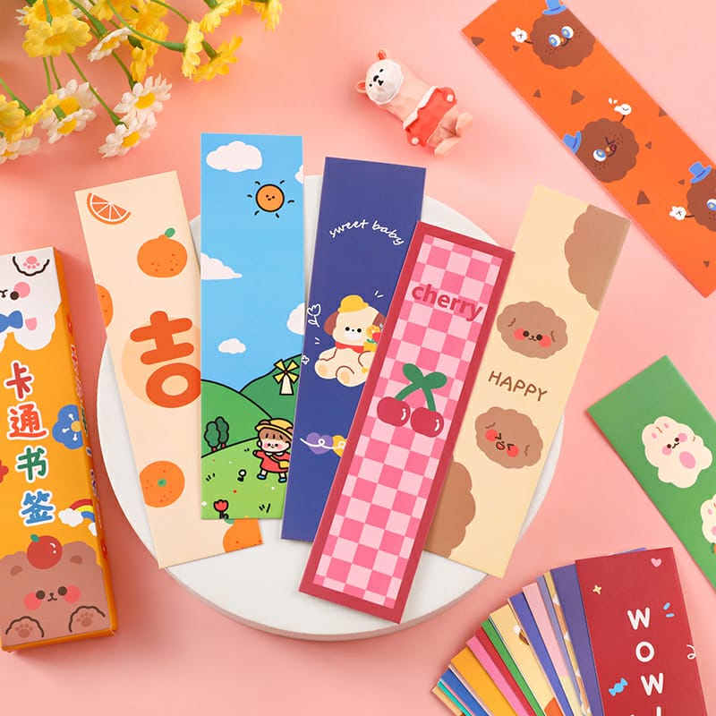 Pembatas Buku Motif Cartoon Penanda Buku Bookmark / Klip Kertas Untuk Pembatas Buku Kawaii Ins
