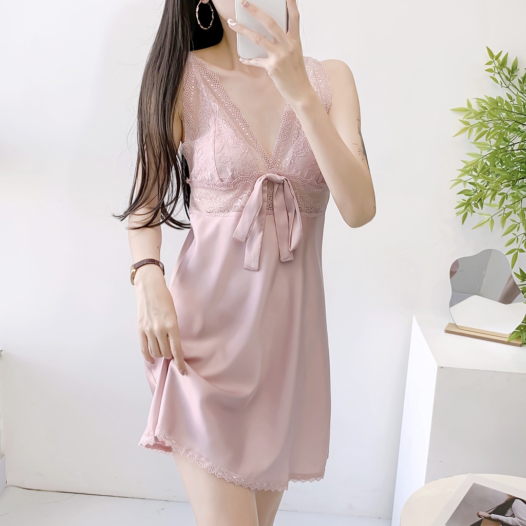 TELLY ➡️ 371 Smile Lingerie Seksi Dress Satin Wanita