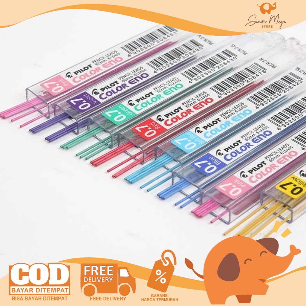 Pilot Isi REFILL Pensil Mekanik Color Eno 2B 0,7mm / Pensil Mekanik warna / PILOT "COLOR ENO" WARNA