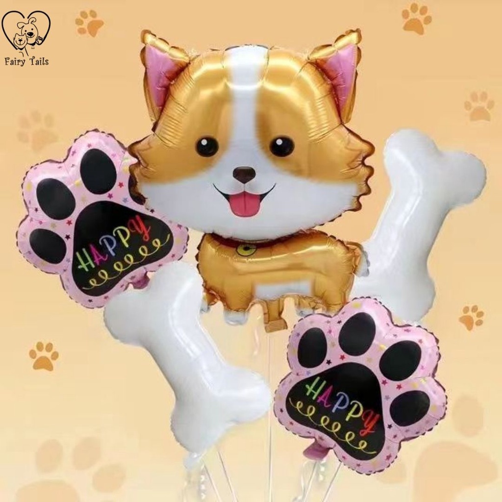 Balon Foil Dekorasi Pesta Ulang Tahun Anabul Anjing dan Kucing Berbagai Model / Balloon Birthday Decoration for Pet Dog and Cat