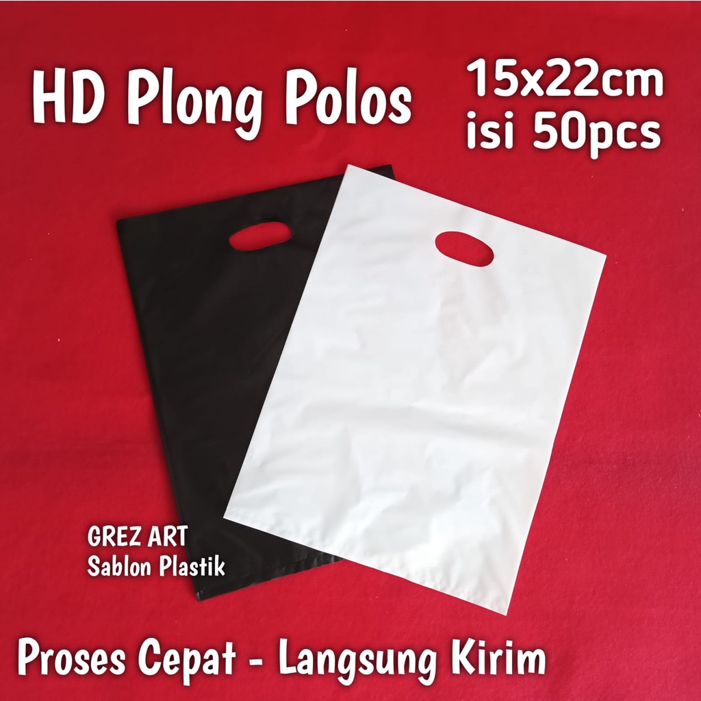 Plastik HD Plong Polos, 15x22 (isi 50pcs) Tebal / Plastik Olshop Pond