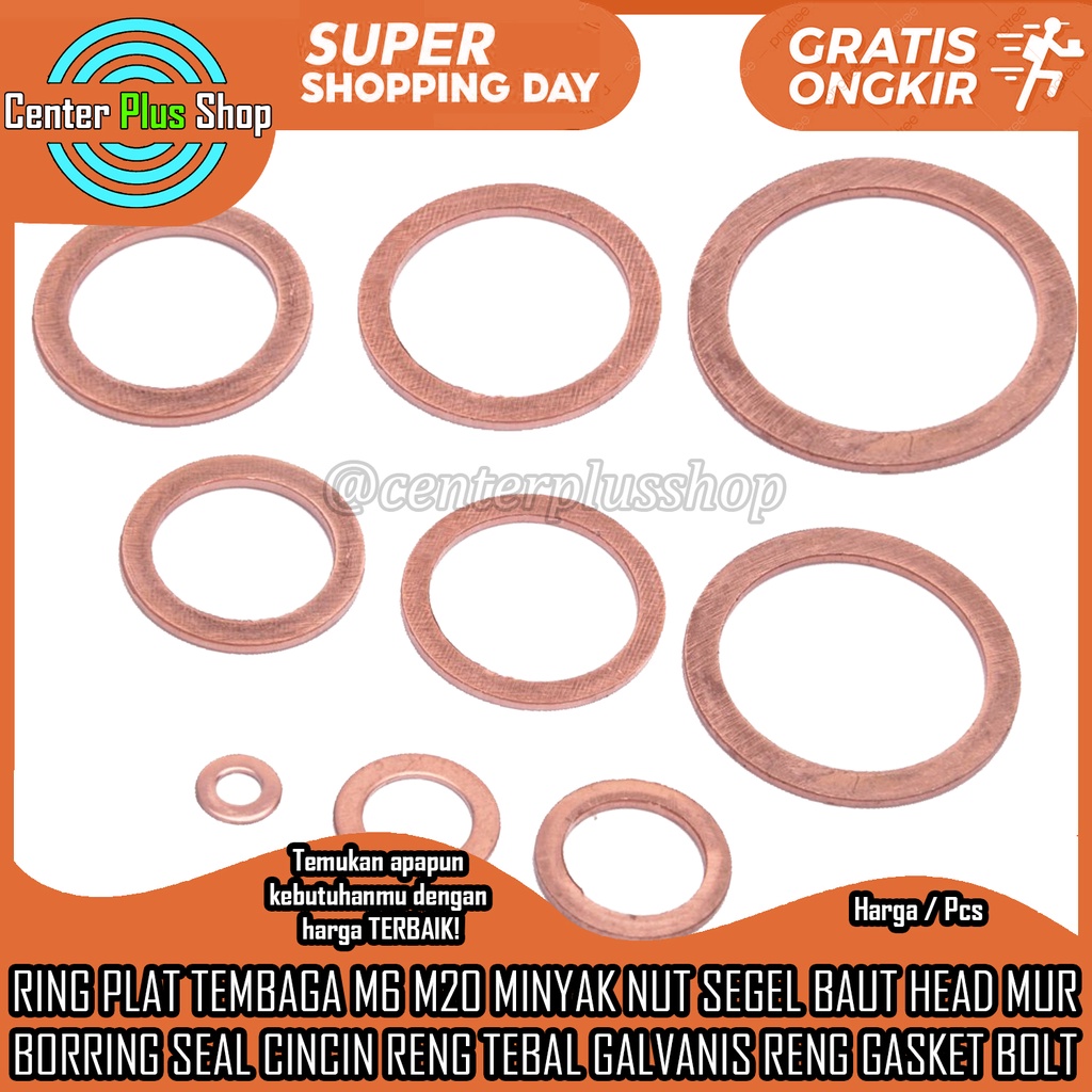 Jual Ring Plat Tembaga M M M M M M M M Minyak Oil Serbaguna Kuningan Reng Gasket