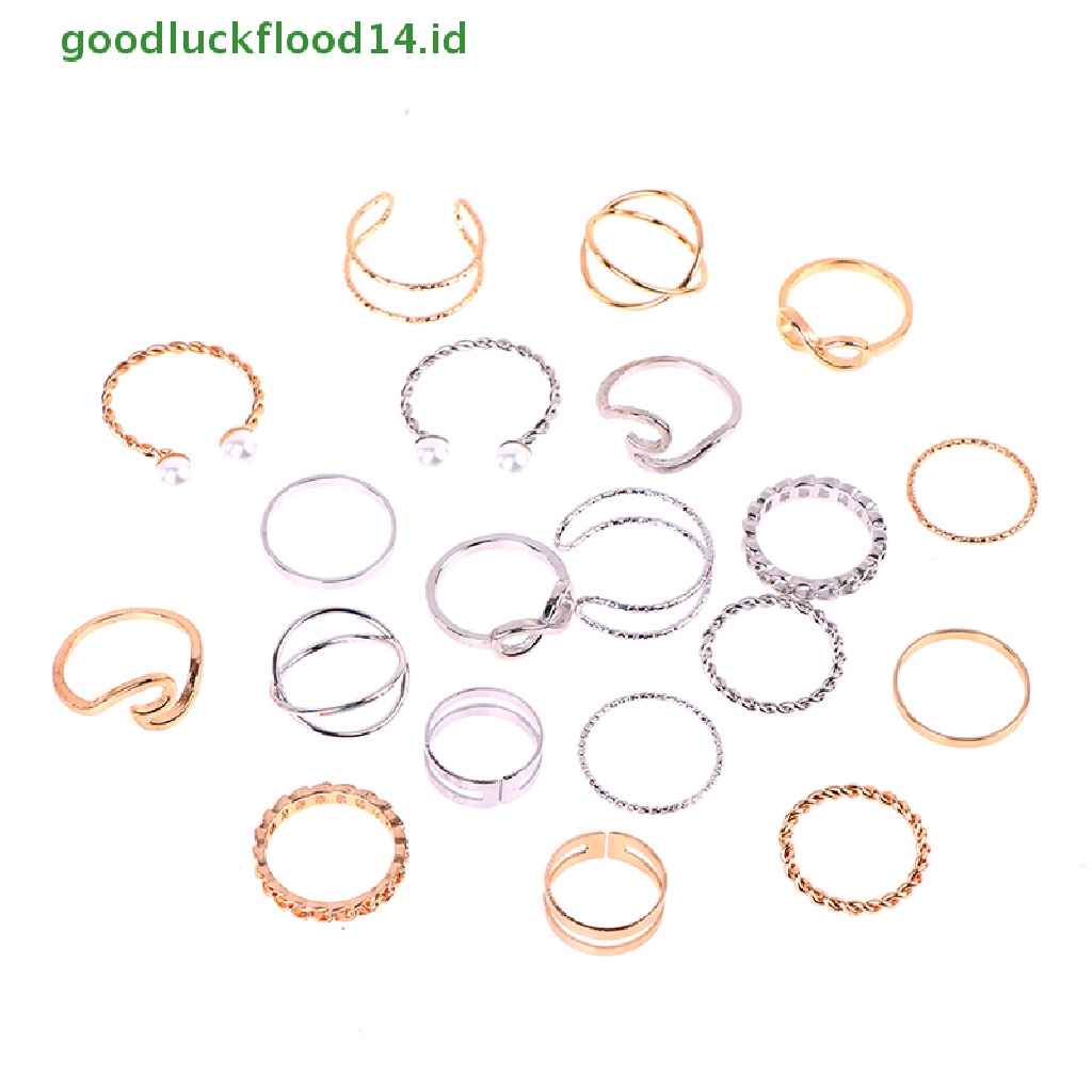 [GOOGFOUR] 10pcs/set Cincin Kepribadian Fashion Wanita Hadiah Perhiasan [TOP]