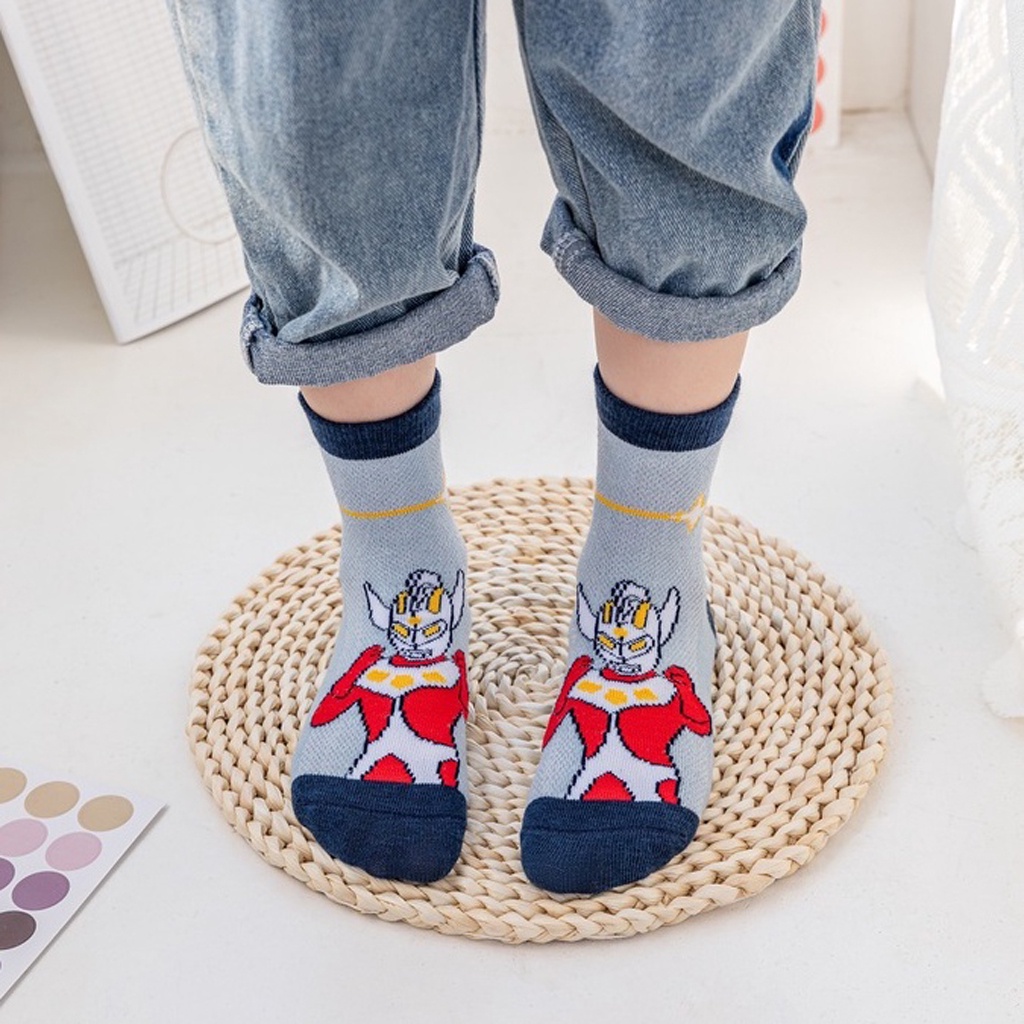 MurmerOfficial Kaos Kaki Anak Motif Ultraman Kaus Kaki Bayi Lucu KK055