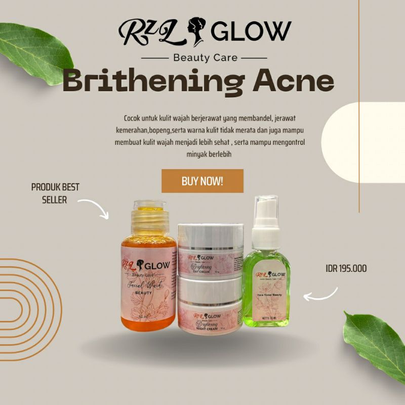 RZL GLOW-PAKET BRITHENING ACNE-SKINCARE AMPUH