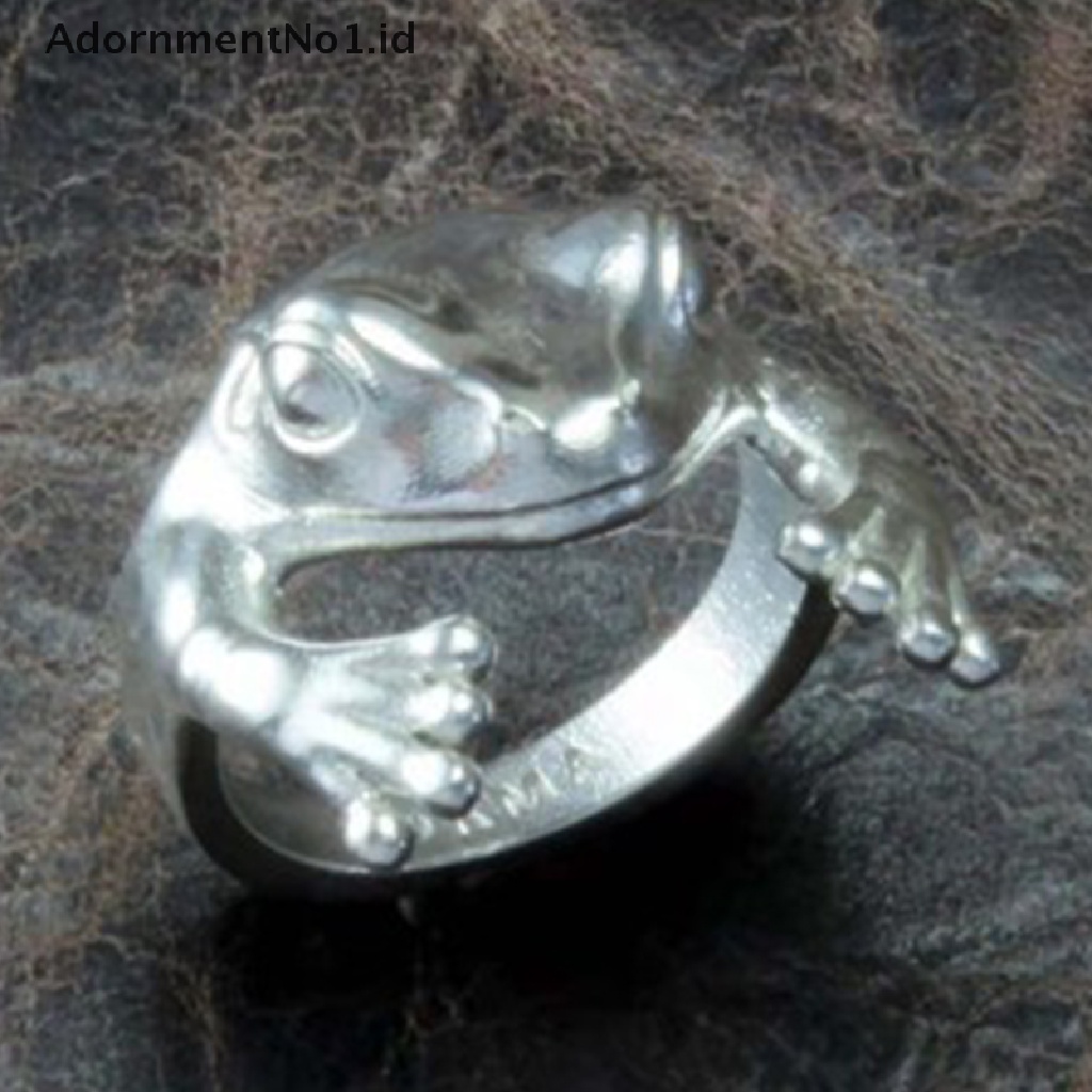 [AdornmentNo1] Cincin Hewan Kodok Untuk Wanita Kodok Kodok Metal Wrap Ring Cincin Kawin Hadiah [ID]