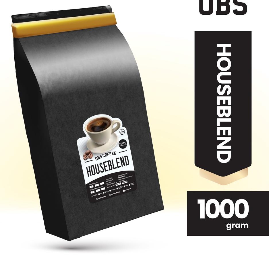 

COD | KP8 | KOPI HOUSE BLEND 1 KG BIJI/BUBUK | ARABIKA ROBUSTA 1kg | OBS Coffee HouseBlend 1kg