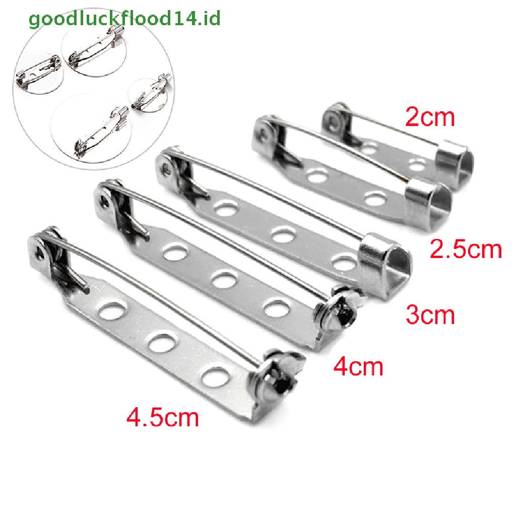 [GOOGFOUR] 10pcs Safety Brooch Catch Bar Locking Pins Back Base Temuan Perhiasan DIY Craft [TOP]