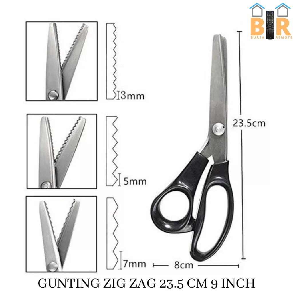 Gunting Gelombang Zigzag Segitiga Gerigi Untuk Menggunting Kain